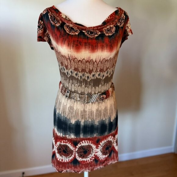 Y2K Fairycore Mini Cowl Neck Women's Dress Belted Fit and Flare Flutter Sleeves - Picture 1 of 7